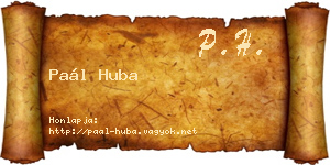 Paál Huba névjegykártya